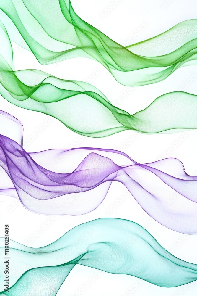 Poster flowing waves of colorful fabric abstract art digital creation clean background artistic viewpoint v