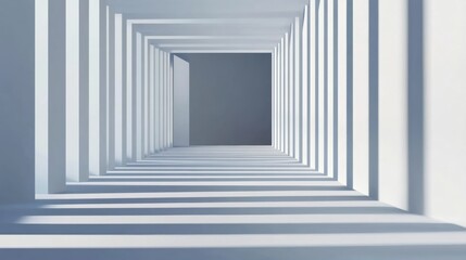 Obraz premium Conceptual representation of fairness with a minimalist arrangement of evenly distributed, translucent bars casting uniform shadows in a clean space, Photo of