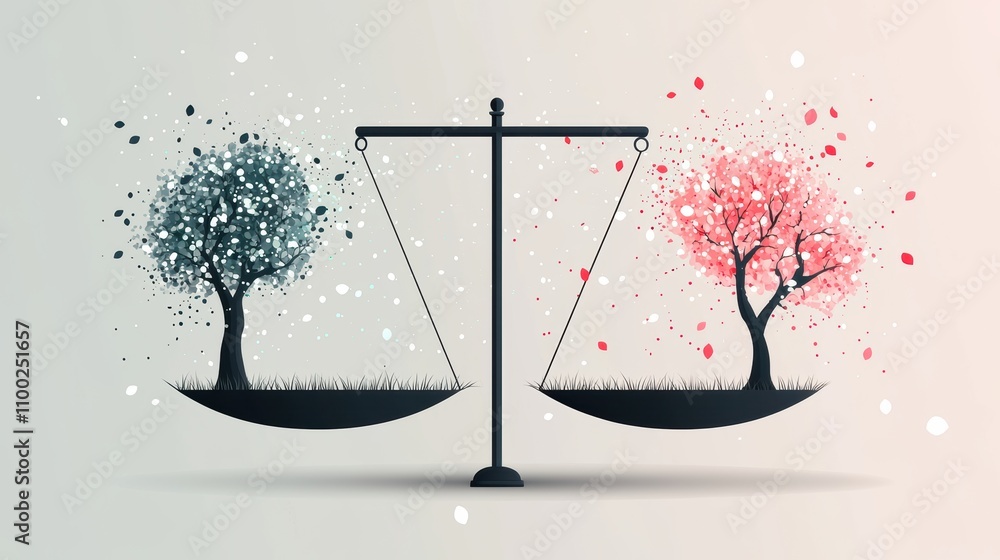 Poster a scale balancing the potential benefits and risks of ai, representing the need for responsible ai d