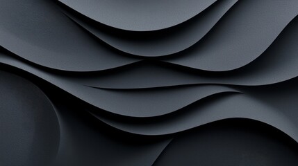 Dynamic waves of black texture abstract design digital art modern environment close-up visual concept for creativity