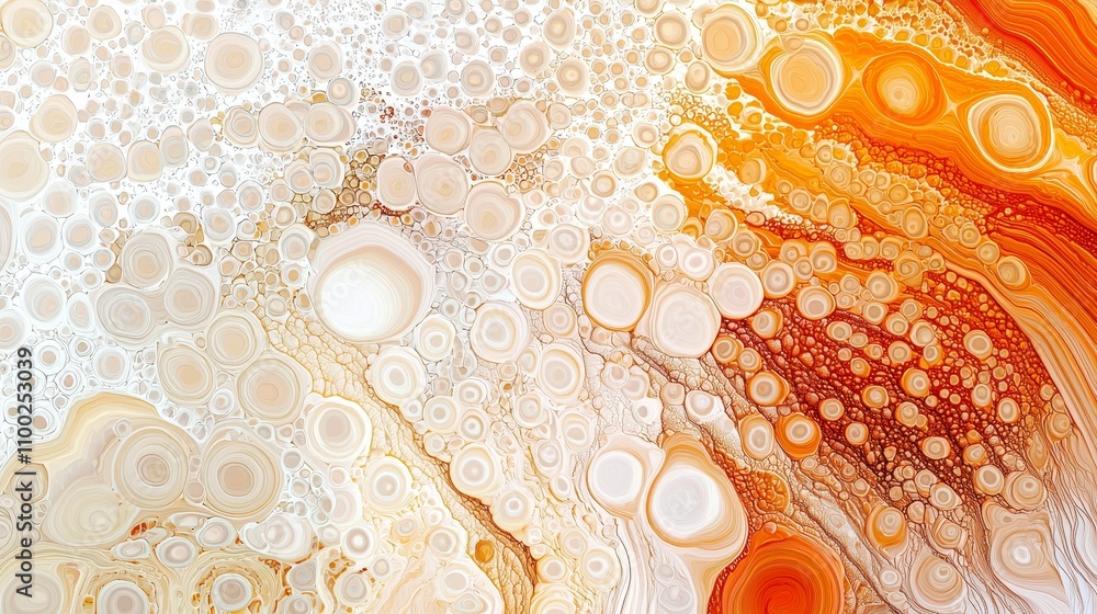 Poster dynamic abstract art displaying orange and white patterns contemporary gallery visual artwork modern