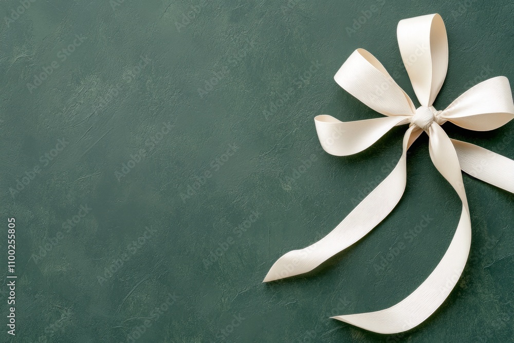 Poster a sleek, geometric design of an award ribbon, combining sharp lines and soft curves for a modern loo