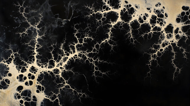 Lichtenberg Figure: Beige and Black Fractal Art