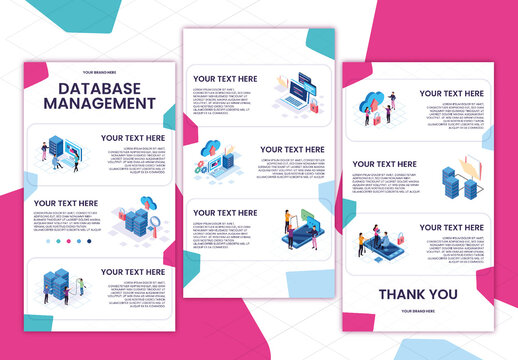 Modern Isometric Database Management Infographic Presentation Template