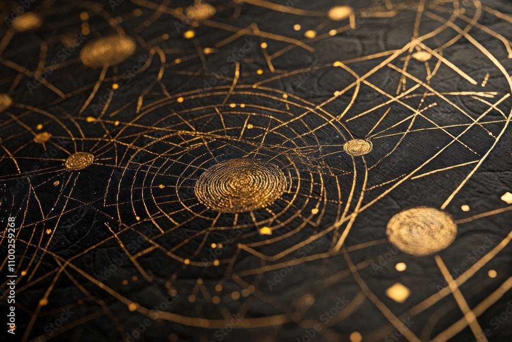 Poster cosmic patterns abstract design digital art dark background close-up space exploration concept