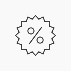 Obraz premium Discount thin line vector icon.
