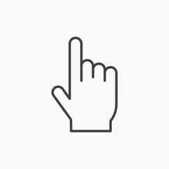 Obraz premium Hand pointer thin line vector icon.