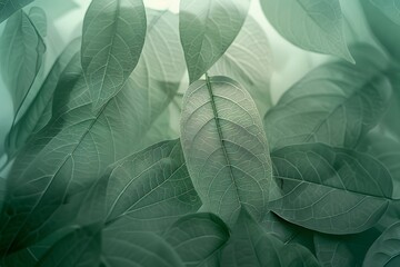 Obraz premium Gentle green gradient blending emerald and mint tones for a fresh and tranquil look .