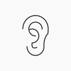 Ear thin line vector icon.