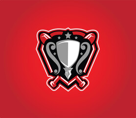 Trophy winner baseball, logo for The Baseball League  competition, tournament, sports