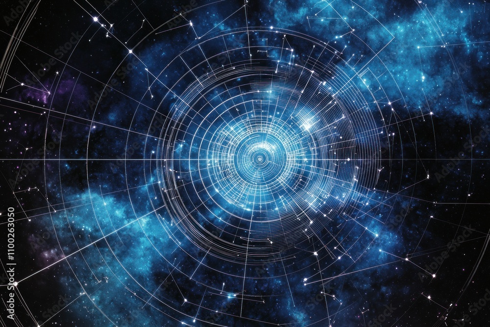 Poster exploring the cosmic depths a journey through space digital art abstract universe virtual environmen