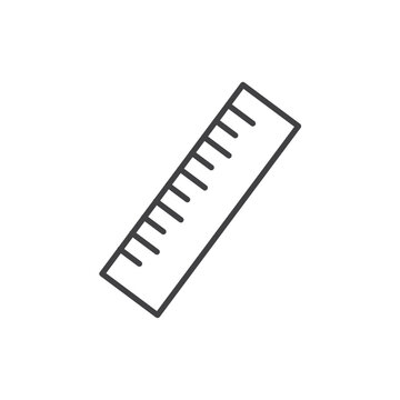 recommend clip art: Ruler thin line vector icon.