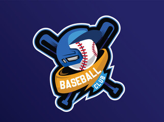 Baseball hat and stick, Sports Baseball Logo Design