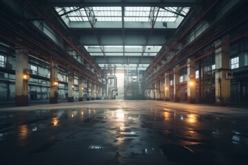 Obraz premium Interior of a empty plastic factory