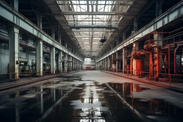 Obraz premium Interior of a empty plastic factory
