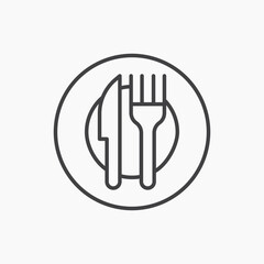 Cutlery thin line vector icon.
