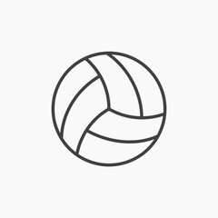 Volley ball thin line vector icon.