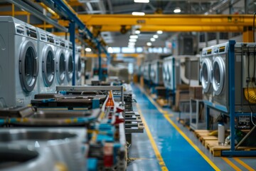Naklejka premium Production line of washing machines