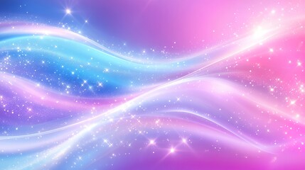 Obraz premium Dreamy Abstract Background with Soft Waves and Sparkling Stars