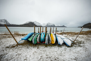 surfboards on the beach