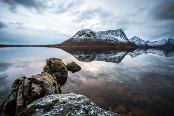 landscape with lake and mountains