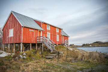 red barn on the beach
