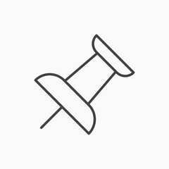 Push Pin thin line vector icon.
