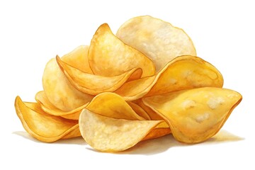 potato chips isolated on white