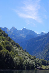 landscape with lake and mountains