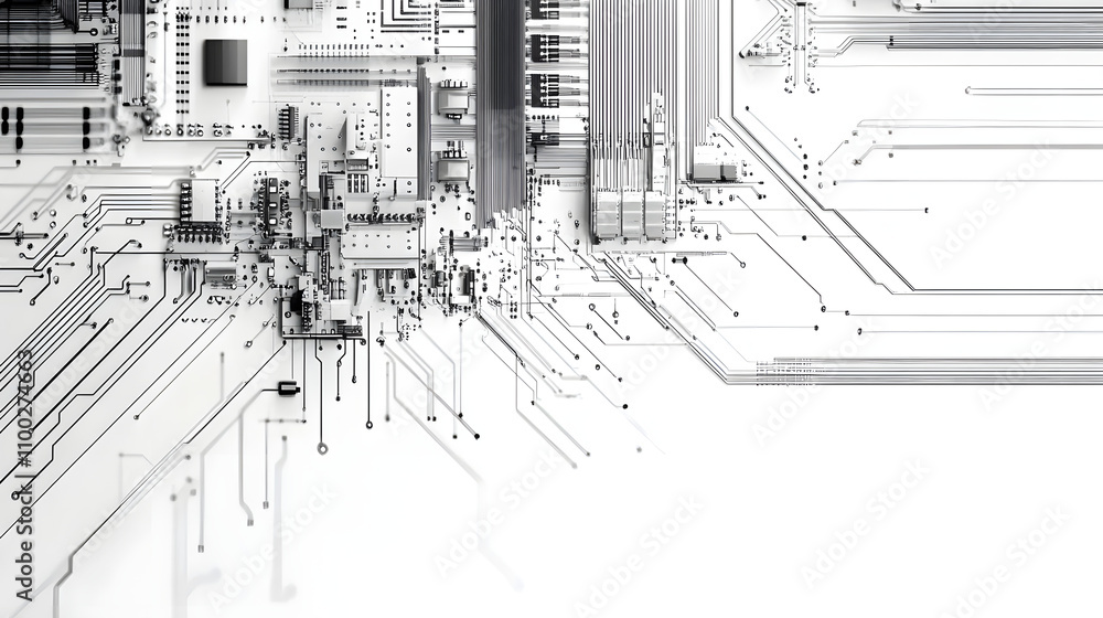 Poster this image depicts a minimalist and abstract representation of electrical circuits and technical sch
