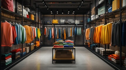 Interior view of a clothing store