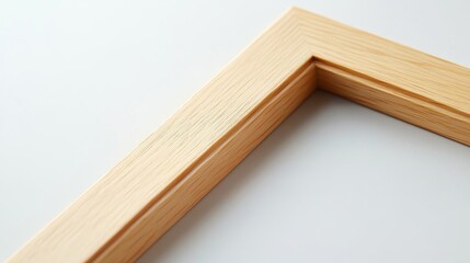 A wooden frame with a white background