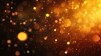 Fototapeta premium Glowing Particles and Bokeh Effect in Warm Golden Color Scheme