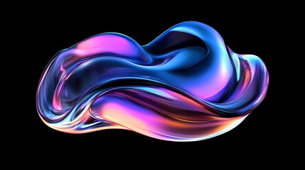 Fototapeta premium 3d fluid shapes with holographic effect. Holographic. Illustration