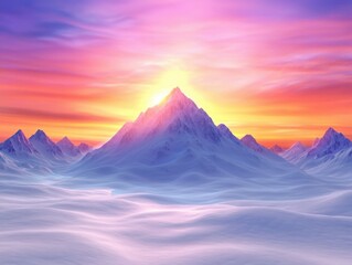 Fototapeta premium Celebrating the winter solstice majestic sunrise over snow-capped mountains nature's seasonal beauty serene winter landscape inspiring views