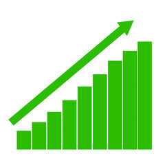Fototapeta premium Green upward trend graph