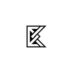 KE or EK logo and icon design