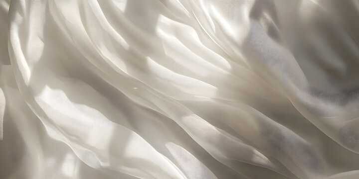 Abstract flowing white waves, minimalistic design, ethereal fluid motion, luxurious modern ambiance, tranquil flowing elegance