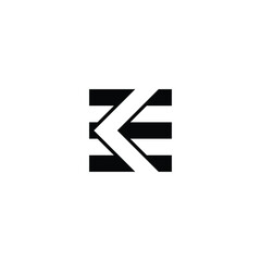 Obraz premium Alphabet letters monogram icon logo of KE EK