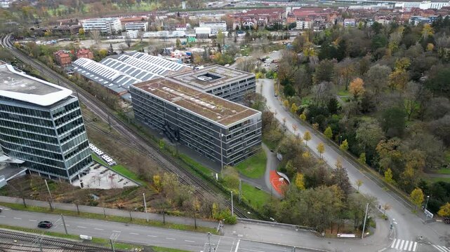 Pragfriedhof - Schule nahe zum Zentrum der Stadt, Stuttgart Deutschland.
