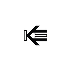 ke and ek letter logo design template