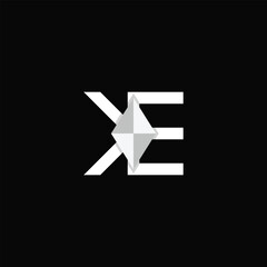 Fototapeta premium Letter Ke Ek Diamond Logo. KE or EK logo and icon design.