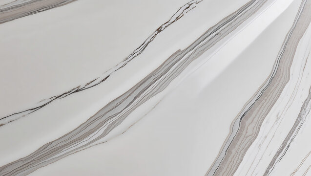 Elegantly veined white marble with distinct gray seam patterns.