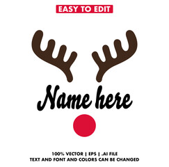 Obraz premium Personalized Reindeer Family Christmas Shirt vector design