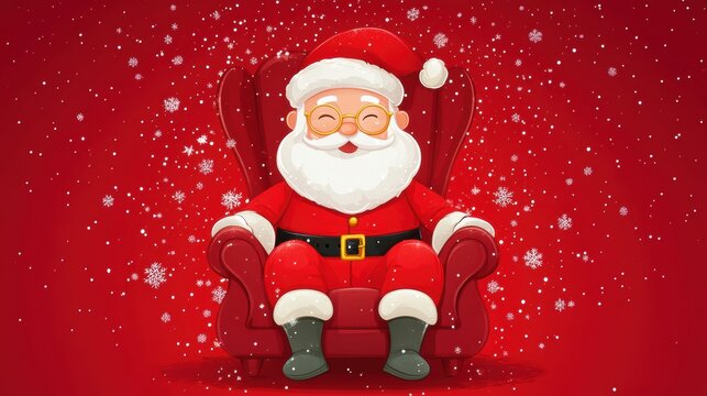 Santa rest sitting in arm chair