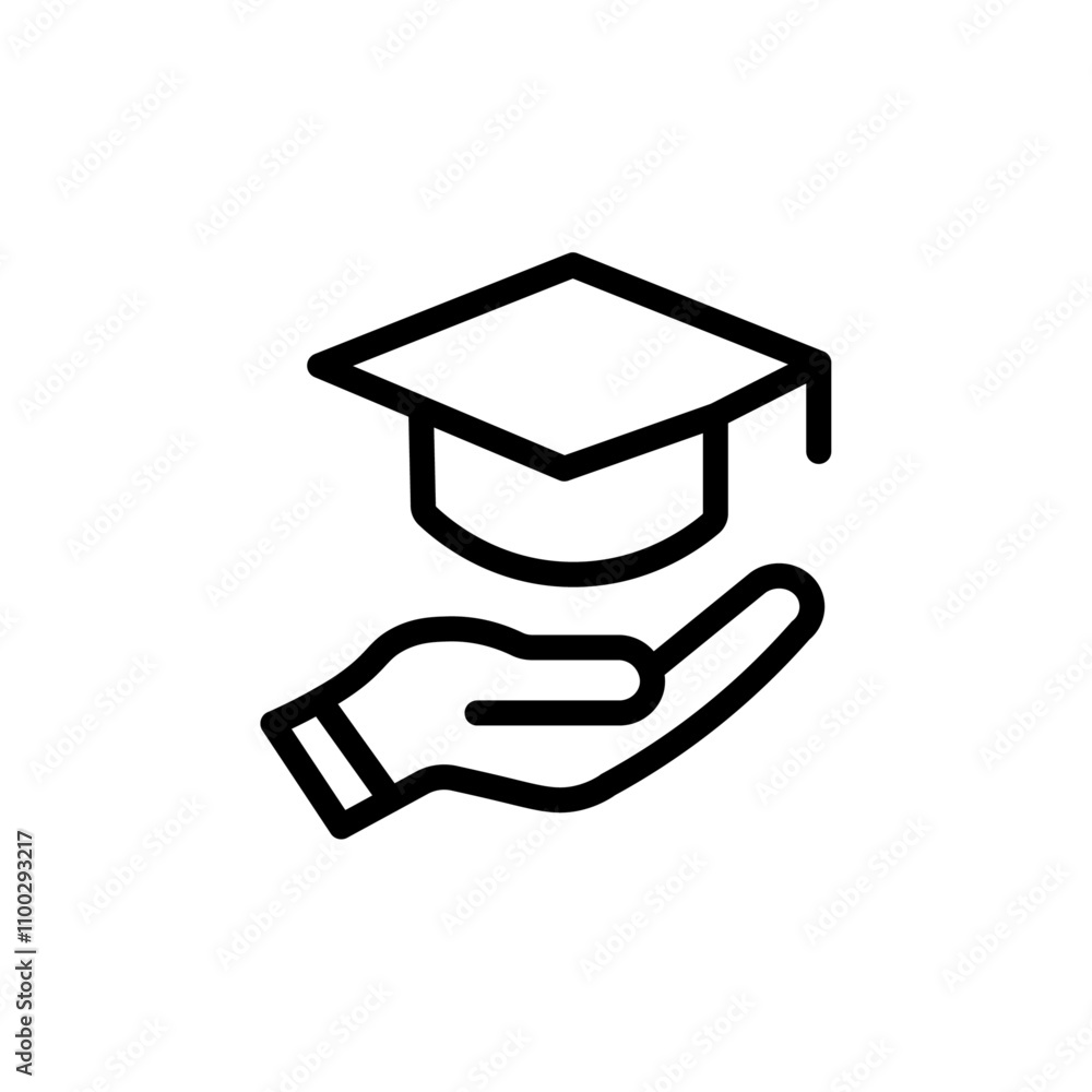 Poster accessible or free education icon outline vector for web ui