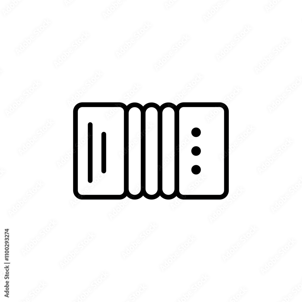Aufkleber Accordion icon Outline vector for web ui