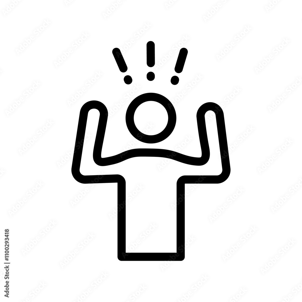 Poster Anxiety icon Outline vector for web ui