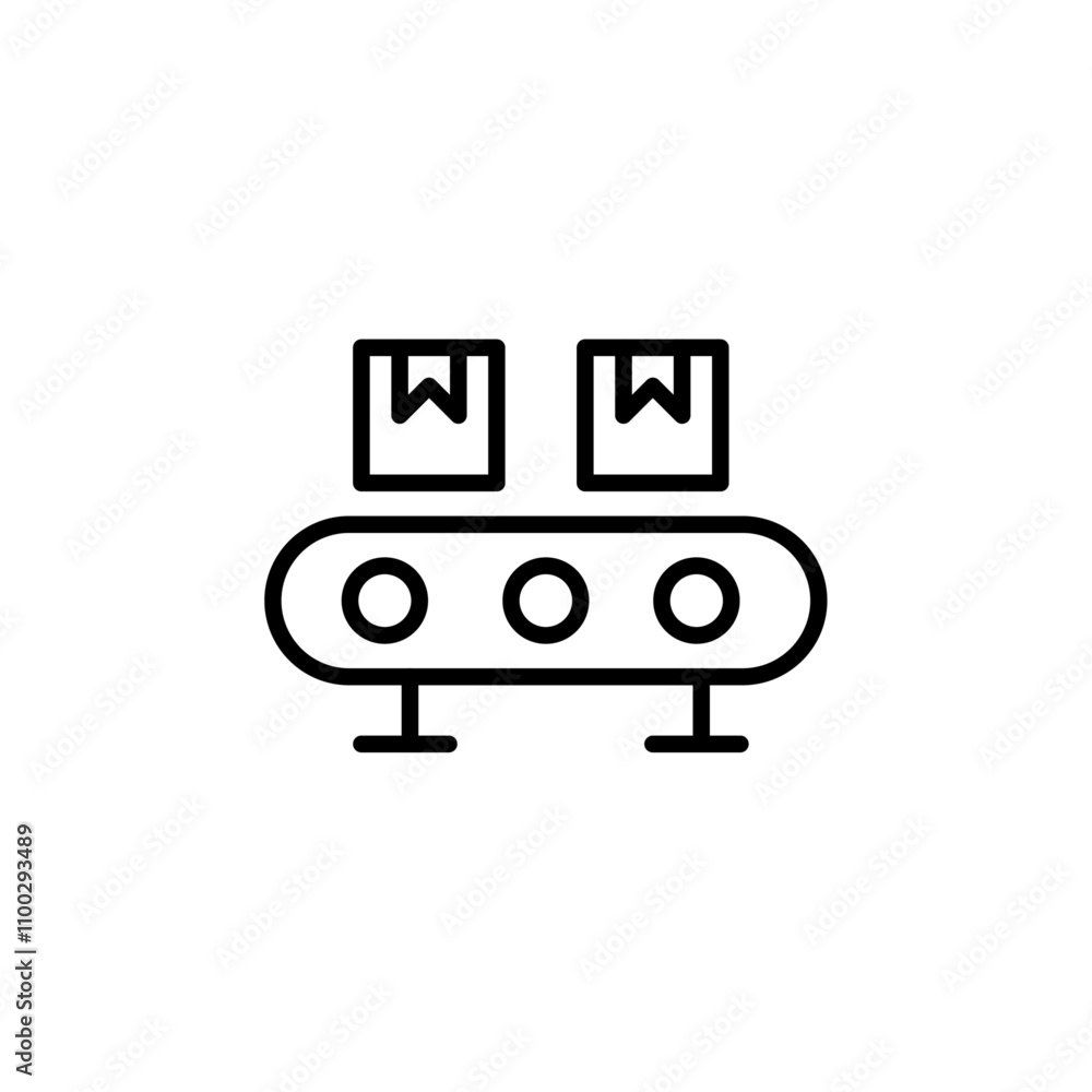 Aufkleber Assembly line icon Outline vector for web ui