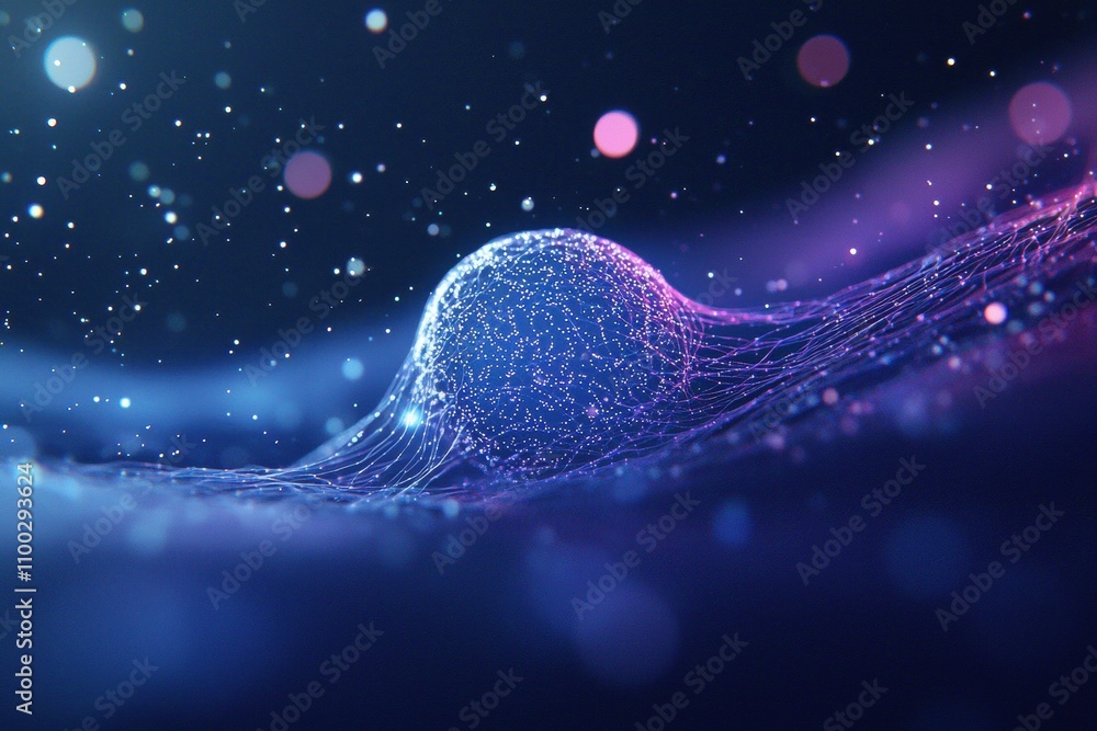 Poster colorful microscopic organism displaying intricate details in a mysterious environment